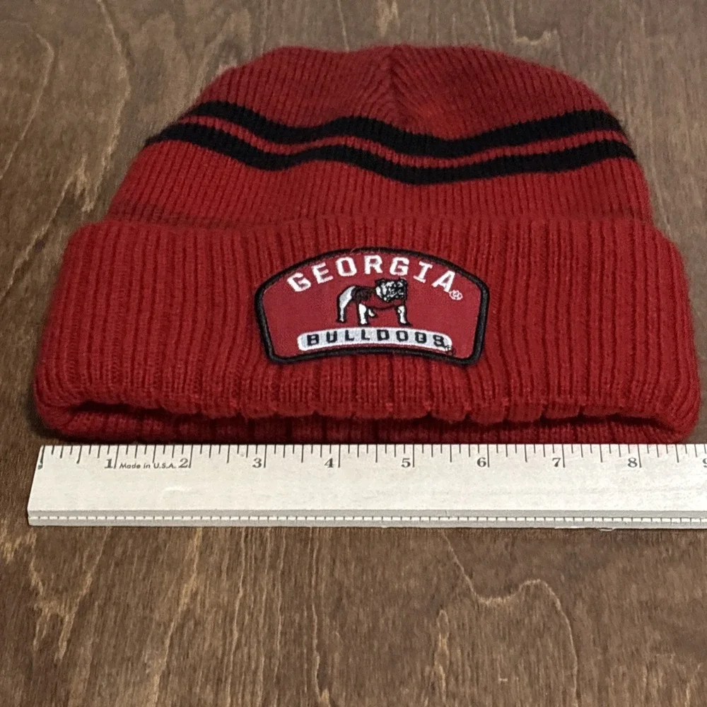Lot Of 2 University of Georgia Bulldogs Beanie/toboggan Hat Cap UGA